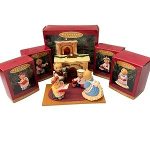 1993 Hallmark Keepsake The Bearingers of Victoria Circle 5pc Light Up Set